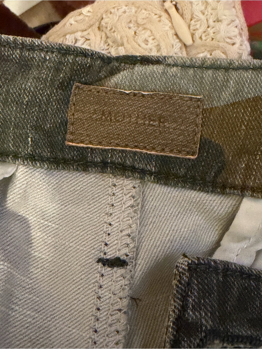 MOTHER Camo Cargo Pants in Olive & Khaki - Picture 4 of 5